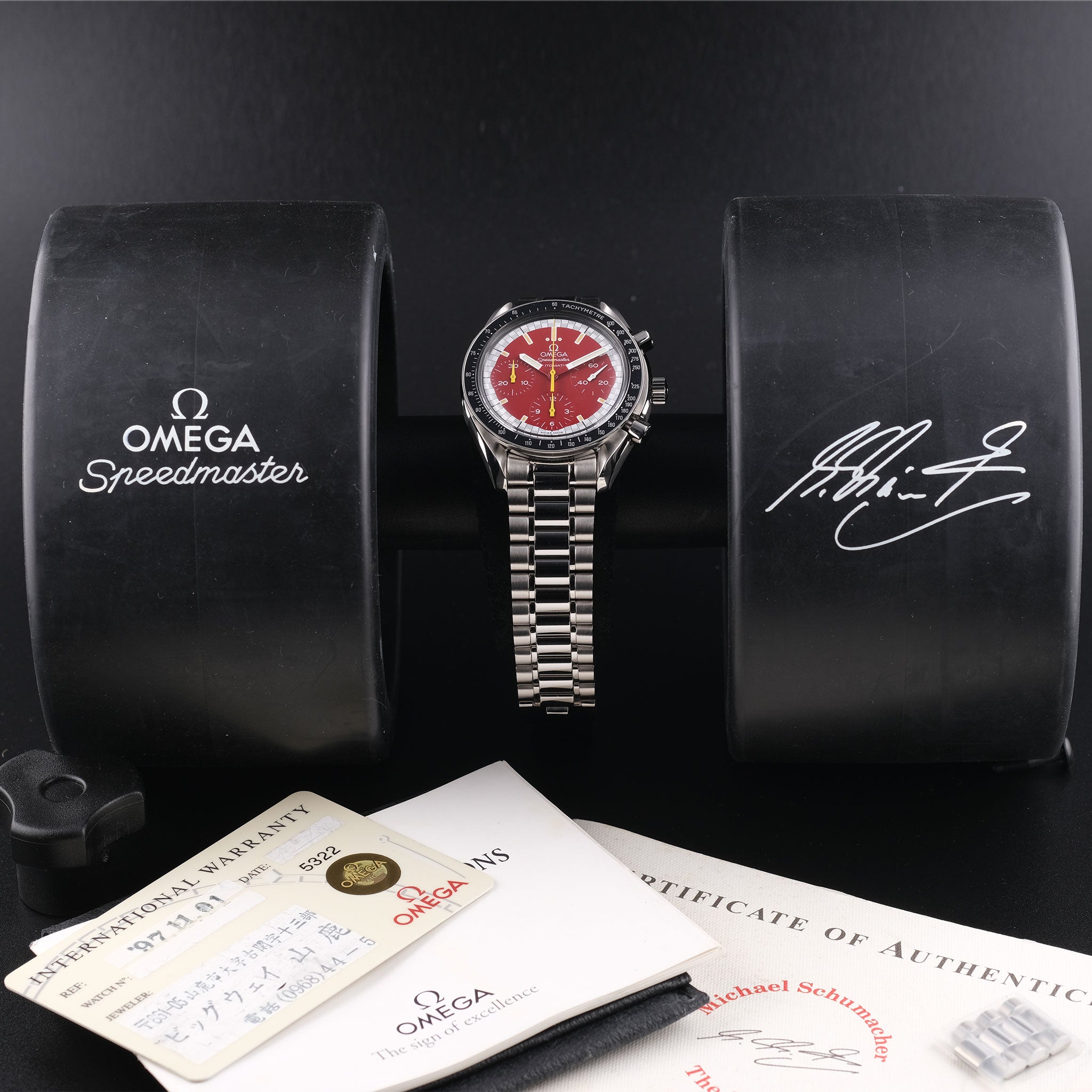 1997 Omega Speedmaster Reduced Schumacher Red Edition Ref. 3510.61.00